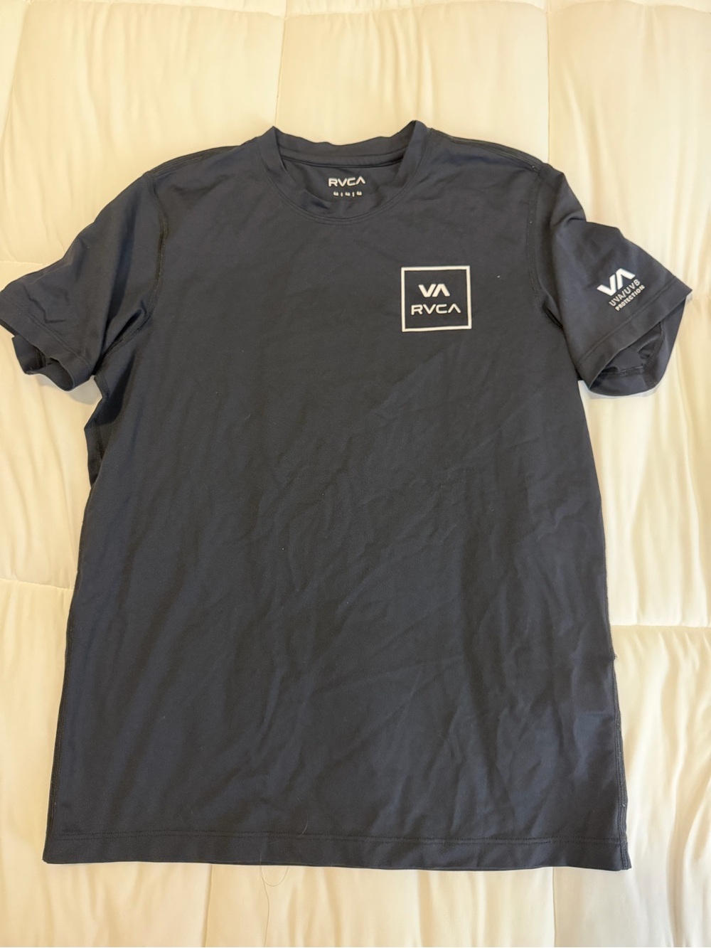 RVCA Kids UVA/UVB Black Short-Sleeve with White Logos